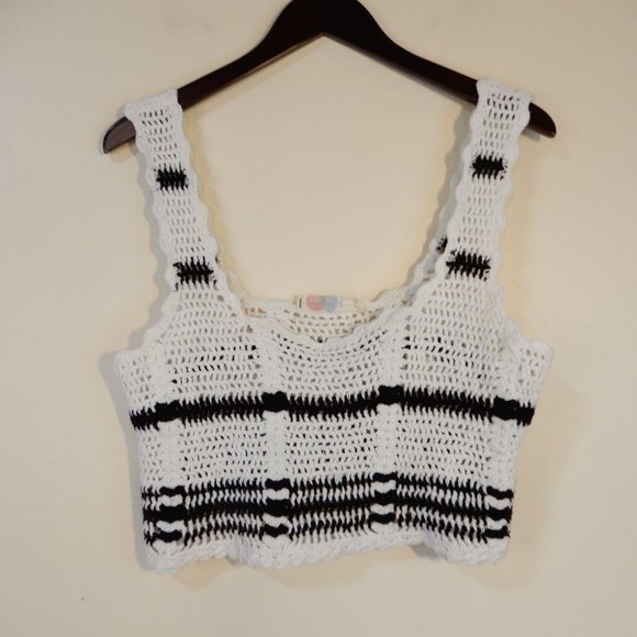 Free People FP BEACH Donni Sweater SET Size M Midi Skirt Tank Top Crochet NEW - Picture 10 of 12